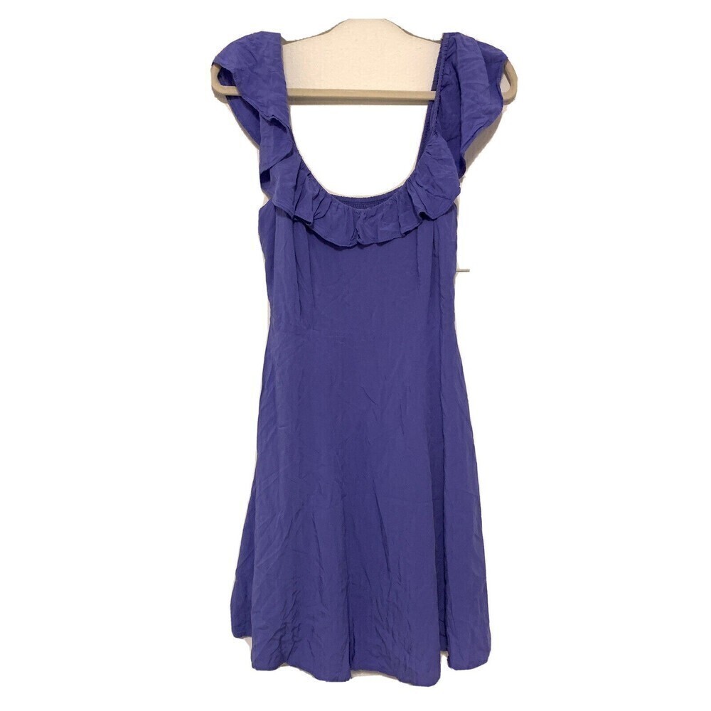 Old Navy Womens Size Medium Blue Smocked Back Sleeveless Rayon Fit & Flare Dress